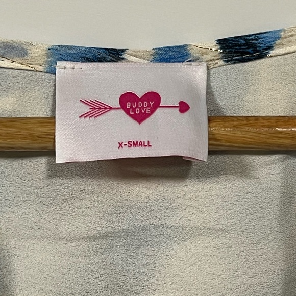 Buddy Love Blue and Cream Long Sleeve Maxi Dress - Picture 7 of 8